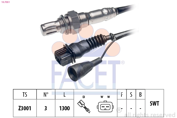 Лямбда-зонд made in italy - oe equivalent FACET 10.7051