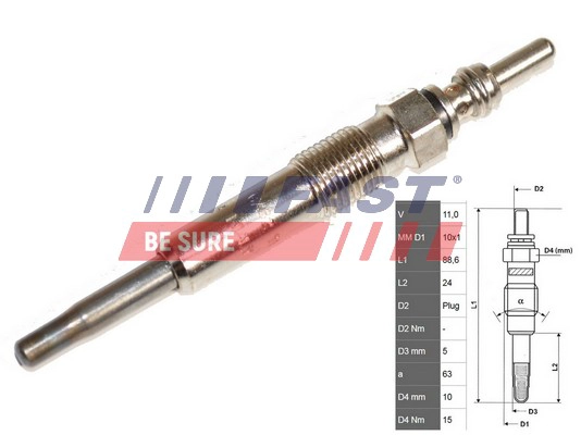 Свеча накаливания FAST FT82726