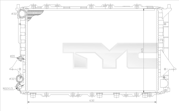 Радиатор охлаждение двигателя TYC 702-0027