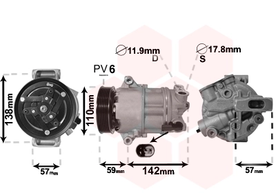 Компрессор кондиционер VAN WEZEL 0100K133