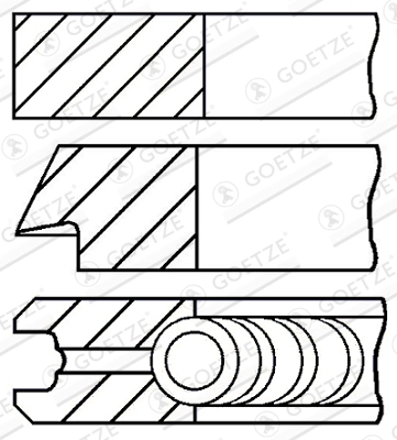 Комплект поршневых колец GOETZE ENGINE 08-124000-00