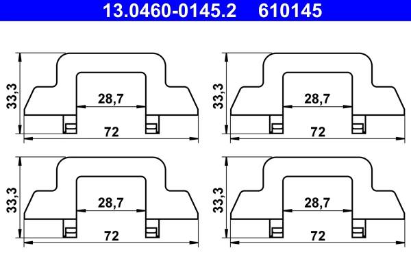 Комплектующие колодки дискового тормоза ATE 13.0460-0145.2