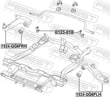 Рычаг независимой подвески колеса подвеска колеса FEBEST 1524-QQ6FLH
