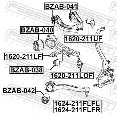 Рычаг независимой подвески колеса подвеска колеса FEBEST 1624-211FLFR