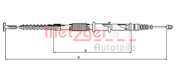 Тросик cтояночный тормоз METZGER 1651.21