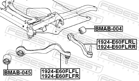 Рычаг независимой подвески колеса подвеска колеса FEBEST 1924-E60FLFL
