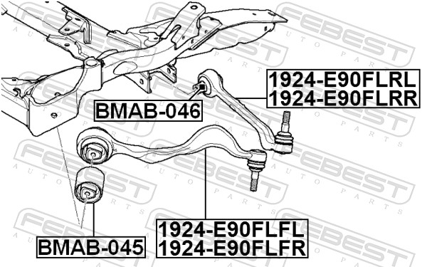 Рычаг независимой подвески колеса подвеска колеса FEBEST 1924-E90FLRR