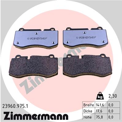 Комплект тормозных колодок дисковый тормоз rdz ZIMMERMANN 23960.975.1