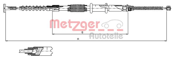 Тросик cтояночный тормоз METZGER 241.1