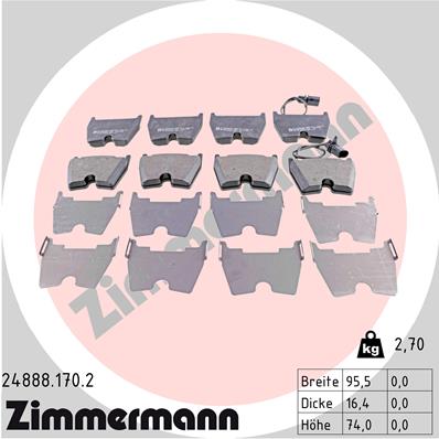 Комплект тормозных колодок дисковый тормоз ZIMMERMANN 24888.170.2
