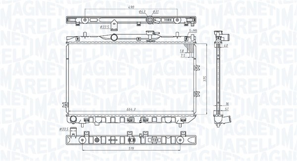 Радиатор охлаждение двигателя MAGNETI MARELLI 350213197100
