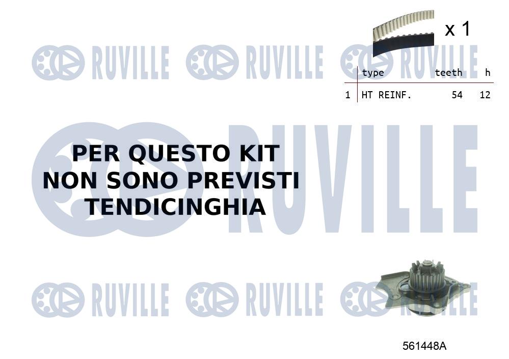 Водяной насос + комплект зубчатого ремня RUVILLE 55B0021