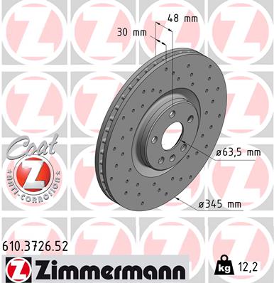 Тормозной диск sport brake disc z ZIMMERMANN 610.3726.52