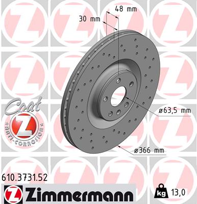 Тормозной диск sport brake disc z ZIMMERMANN 610.3731.52