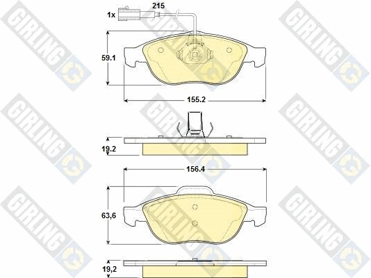 Комплект тормозных колодок дисковый тормоз GIRLING 6114442