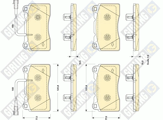 Комплект тормозных колодок дисковый тормоз GIRLING 6118889