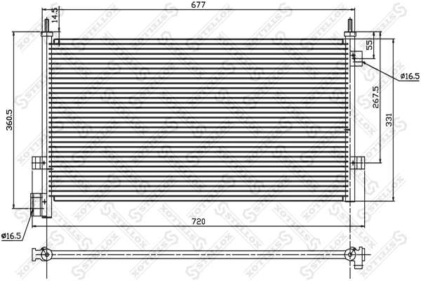 Конденсатор кондиционер STELLOX 87-28007-SX
