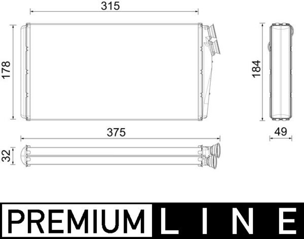 Теплообменник отопление салона behr premium line MAHLE/KNECHT AH 295 000P