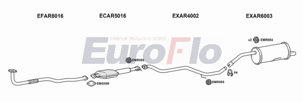 Система выпуска ог EUROFLO AR15624D 2001A