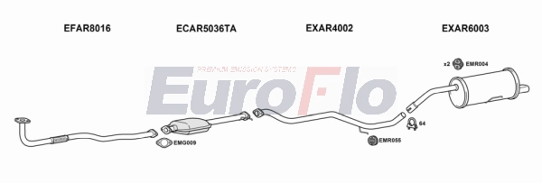 Система выпуска ог EUROFLO AR15624D 3004
