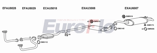 Система выпуска ог EUROFLO AU10026 3001E