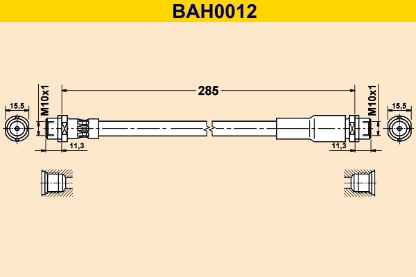 Тормозной шланг BARUM BAH0012