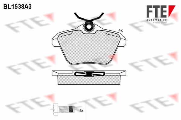 Комплект тормозных колодок дисковый тормоз FTE BL1538A3