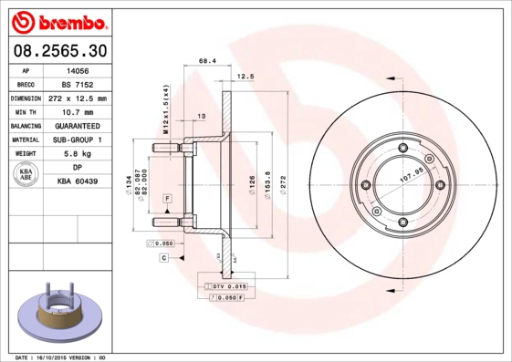 Тормозной диск BRECO BS 7152