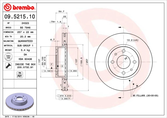 Тормозной диск BRECO BS 7946