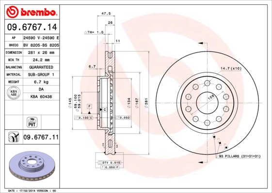 Тормозной диск BRECO BS 8205