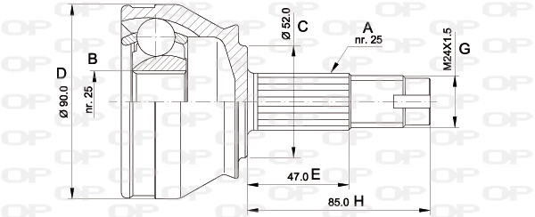 Шарнирный комплект приводной вал OPEN PARTS CVJ5014.10