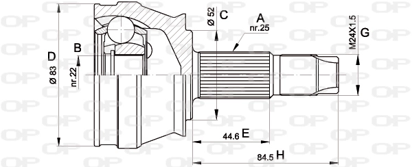 Шарнирный комплект приводной вал OPEN PARTS CVJ5209.10