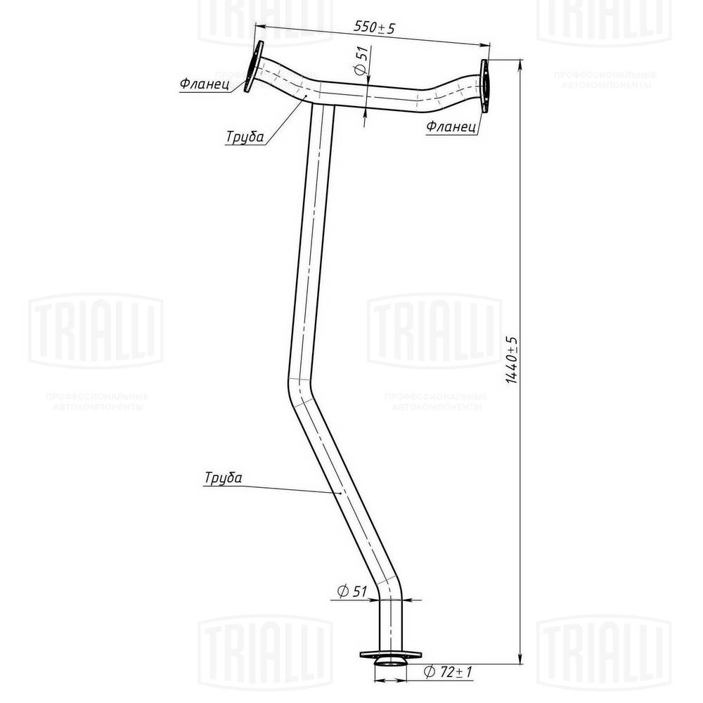 Труба выхлопного газа TRIALLI ECP 0366