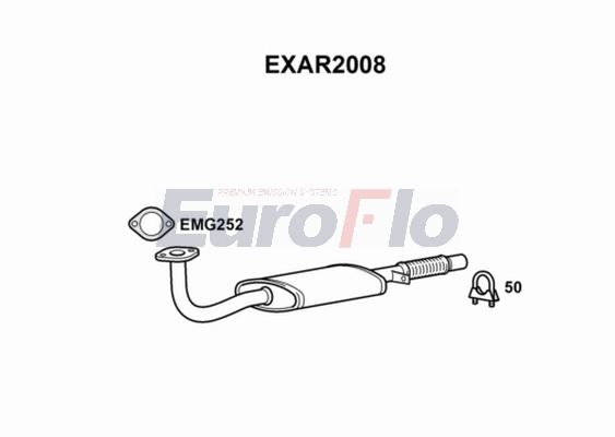 Труба выхлопного газа EUROFLO EXAR2008