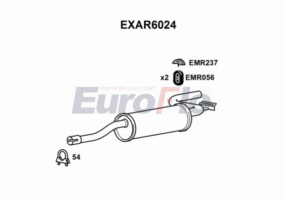 Глушитель выхлопных газов конечный EUROFLO EXAR6024
