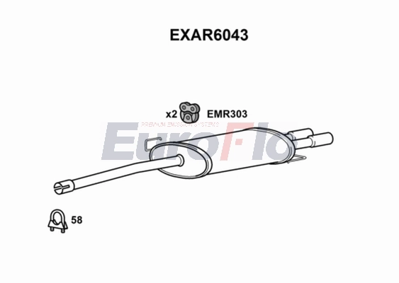 Глушитель выхлопных газов конечный EUROFLO EXAR6043