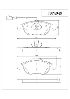 Комплект тормозных колодок дисковый тормоз FI.BA FBP4049