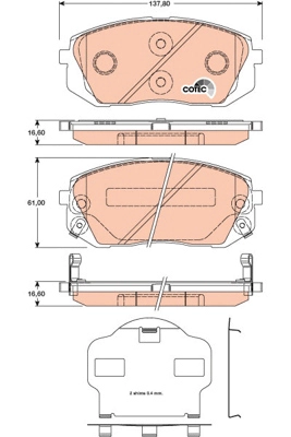 Комплект тормозных колодок дисковый тормоз dtec cotec TRW GDB3461DT