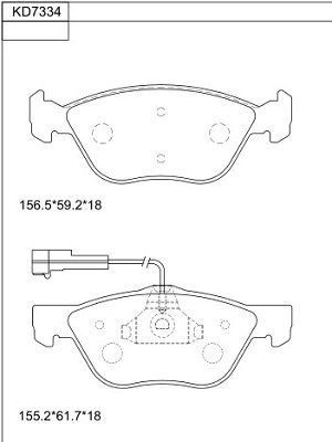 Комплект тормозных колодок дисковый тормоз ASIMCO KD7334