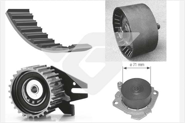 Водяной насос + комплект зубчатого ремня HUTCHINSON KH 277WP25