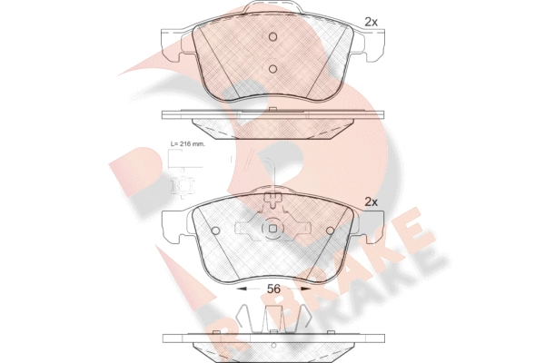 Комплект тормозных колодок дисковый тормоз R BRAKE RB1772