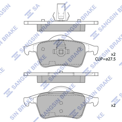 Комплект тормозных колодок дисковый тормоз HI-Q SP2123