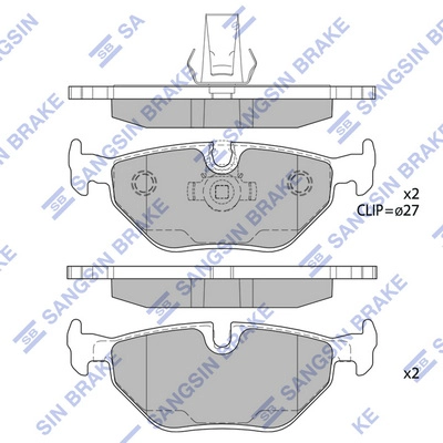 Комплект тормозных колодок дисковый тормоз HI-Q SP2167
