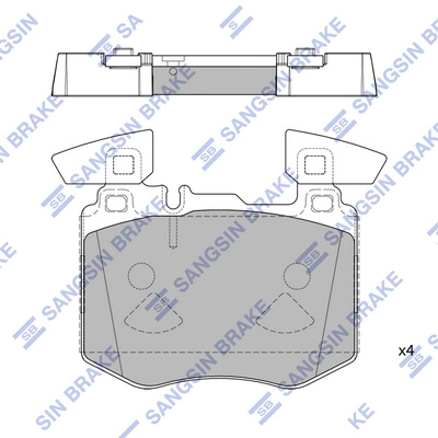 Комплект тормозных колодок дисковый тормоз HI-Q SP4348