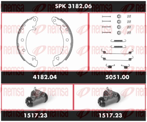 Комплект тормозов барабанный тормозной механизм super precision kit REMSA SPK 3182.06