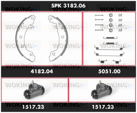 Комплект тормозов барабанный тормозной механизм super precision kit WOKING SPK 3182.06