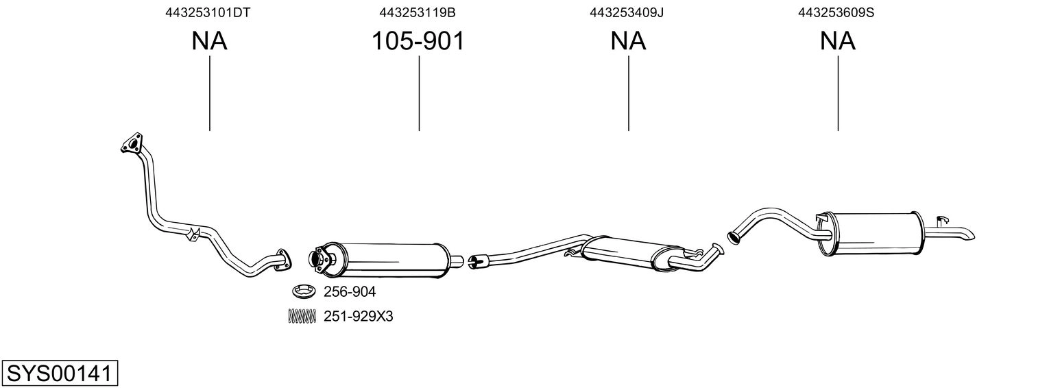 Система выпуска ог BOSAL SYS00141