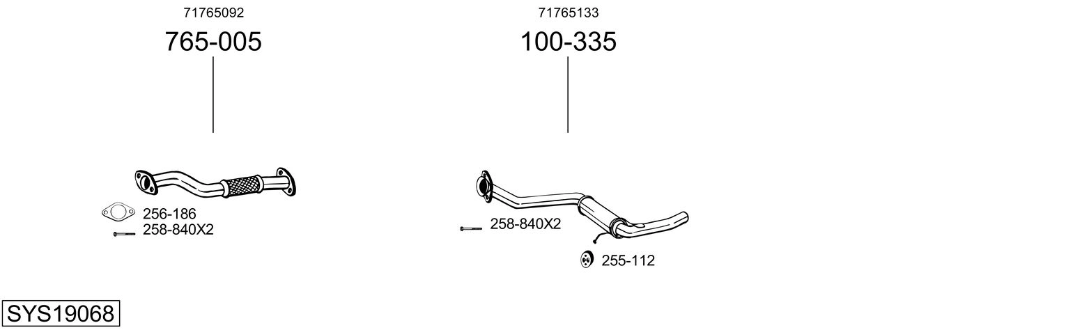 Система выпуска ог BOSAL SYS19068