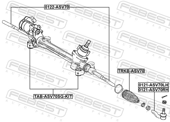 Наконечник поперечной рулевой тяги FEBEST 0121-ASV70LH