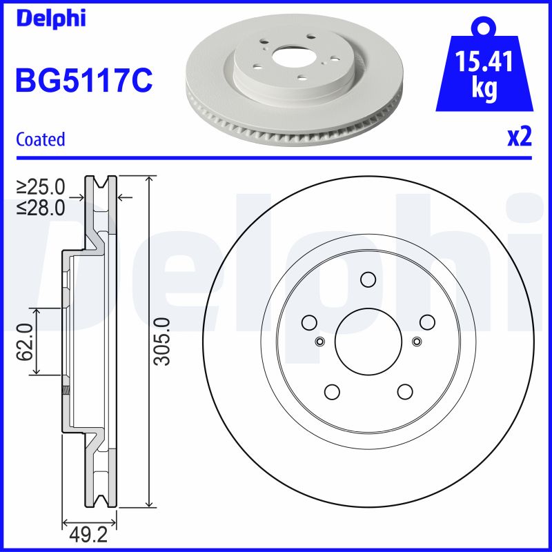 Тормозной диск DELPHI BG5117C